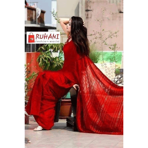 Red Colour Jhum Saree