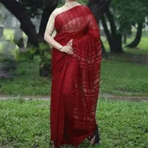 merun colour jhum saree