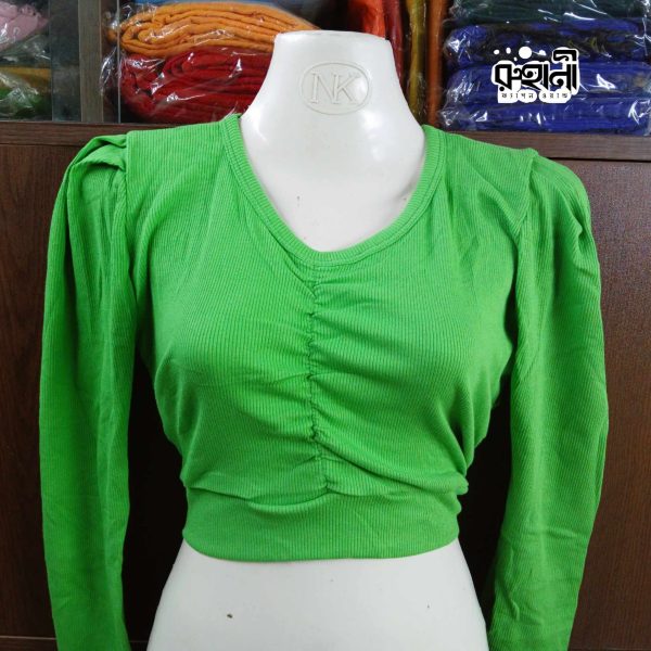 ফুল হাতা এবং হাফ বডি টিয়া কালার গেঞ্জি ব্লাউজ | Readymade Blouse