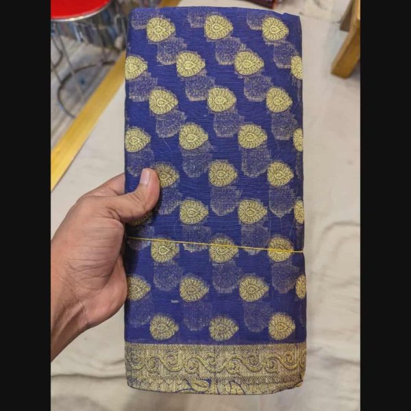 ব্লু কালার টাঙ্গাইল শাড়ি - Blue Colour Tangail Saree